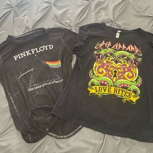 Pink Floyd and Def Leppard T-Shirts - Black